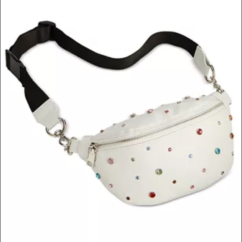 NWOT Steve Madden Rhinestone Faux Leather Belt Bag